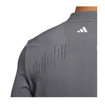 Black - Side - Adidas Mens Ultimate365 Tour PrimeKnit Performance Long-Sleeved Polo Shirt