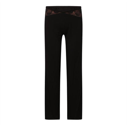 Black - Back - Boss Womens-Ladies Peony Straight Leg Pyjama Bottoms