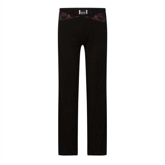 Black - Front - Boss Womens-Ladies Peony Straight Leg Pyjama Bottoms