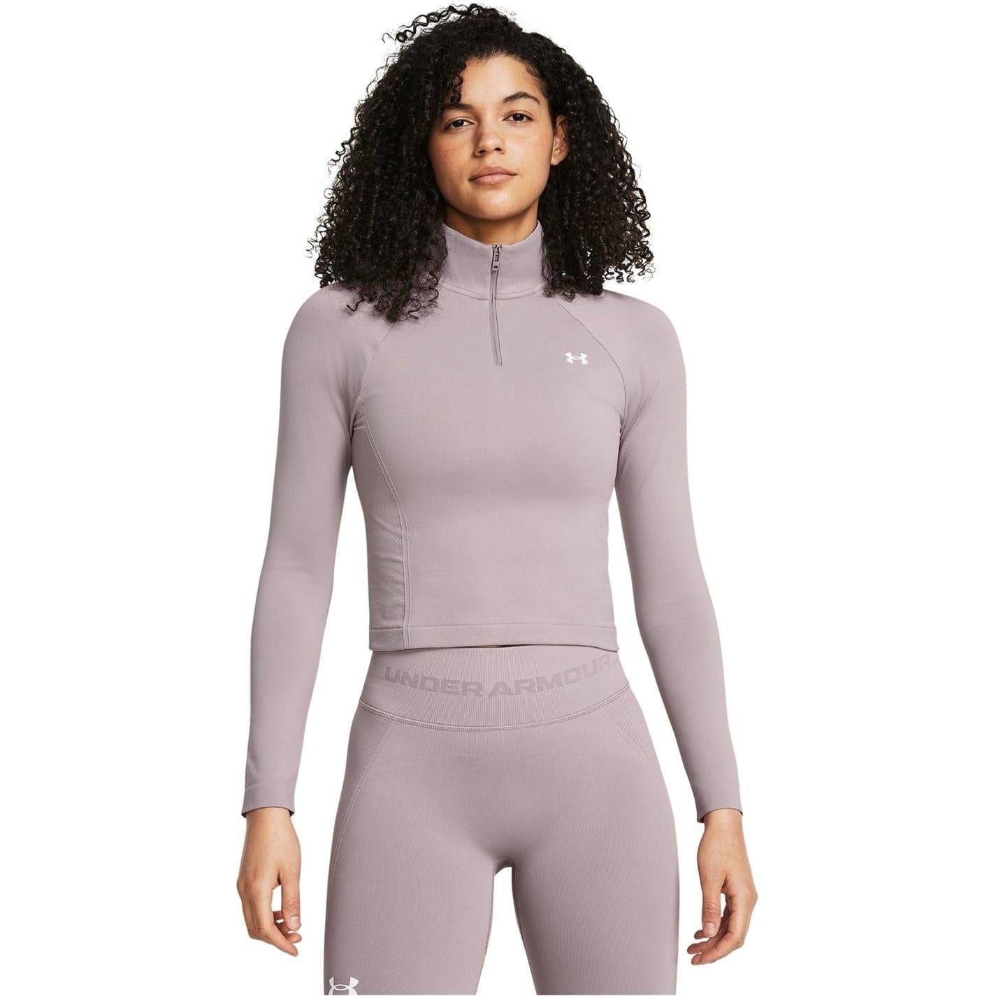 Grey - Lifestyle - Under Armour Womens-Ladies Cropped Track Top