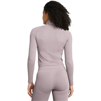 Grey - Pack Shot - Under Armour Womens-Ladies Cropped Track Top