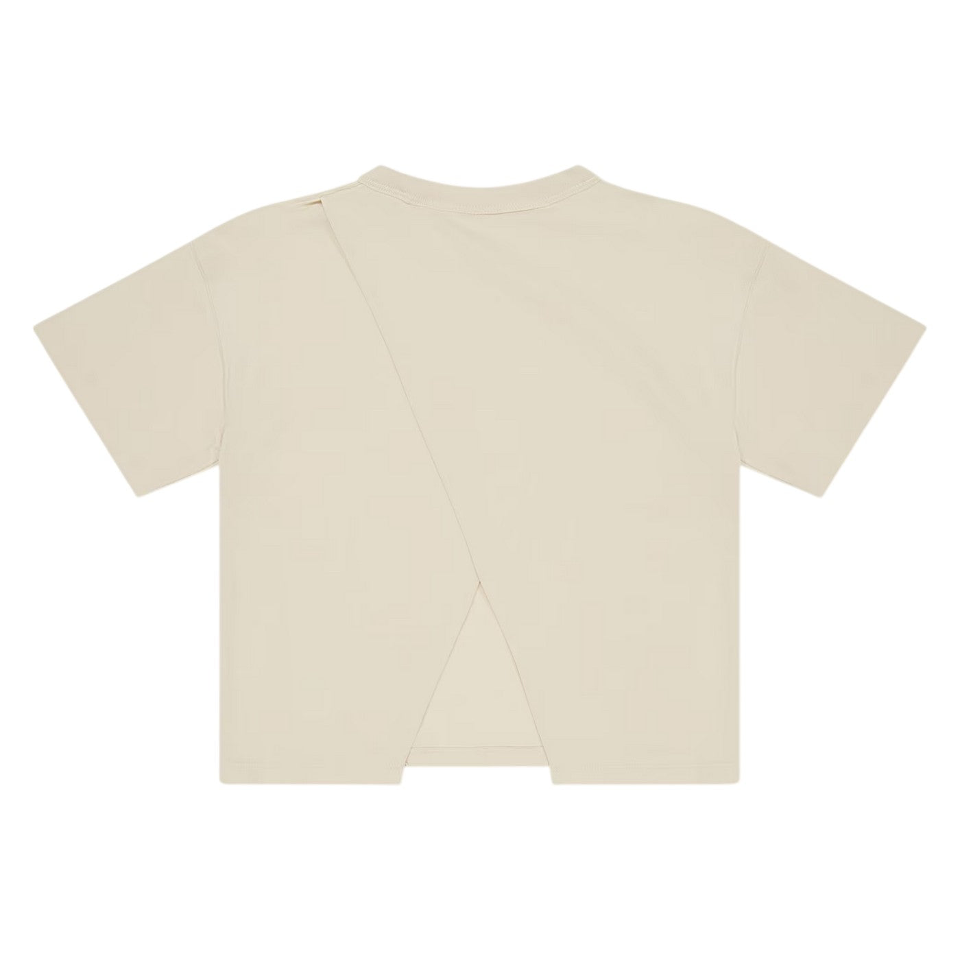 Beige - Back - Calvin Klein Childrens-Kids Badge Crew Neck T-Shirt