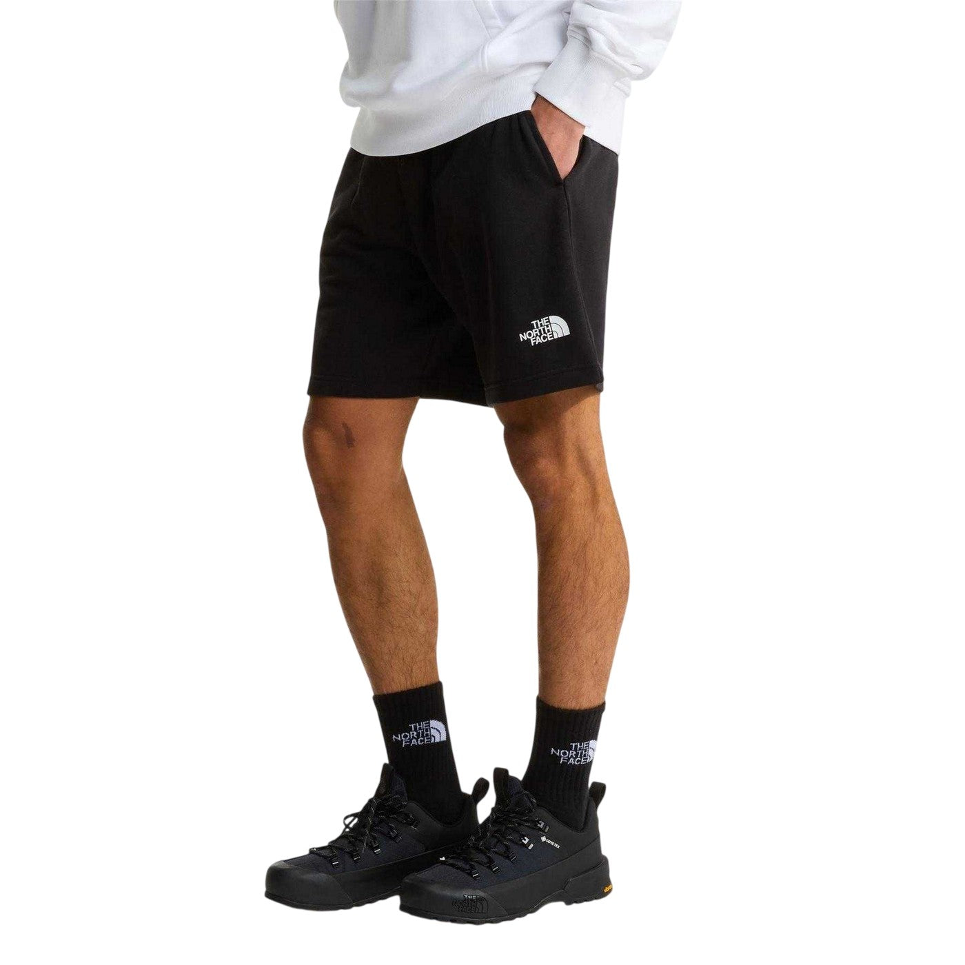 Black - Side - The North Face Mens Simple Dome Fleece Shorts