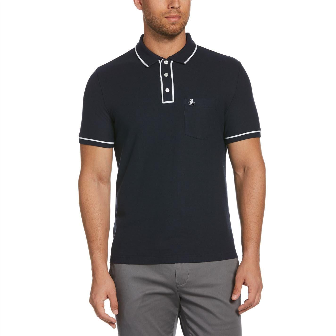 Navy Blue - Side - Original Penguin Mens Short-Sleeved Polo Shirt