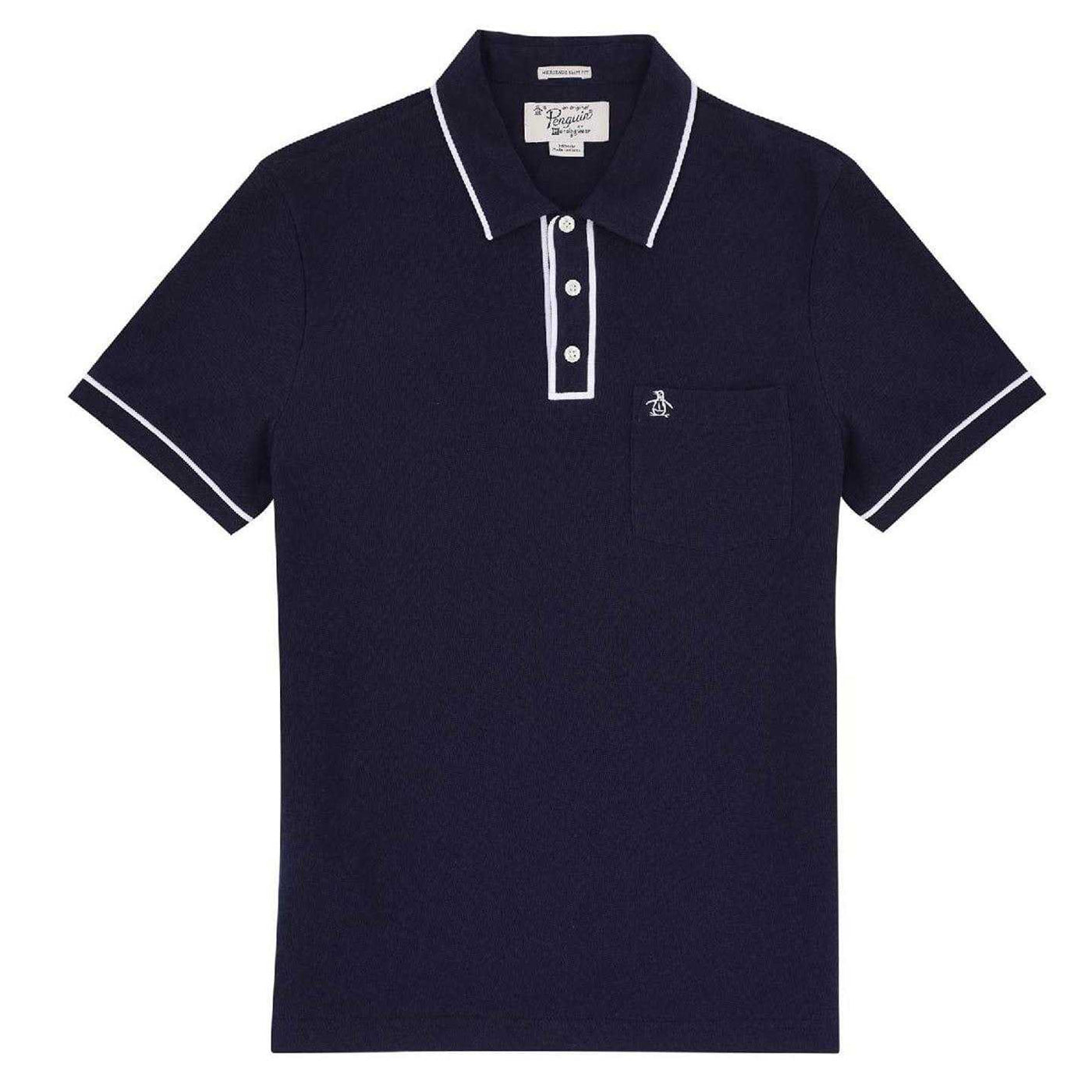 Navy Blue - Front - Original Penguin Mens Short-Sleeved Polo Shirt