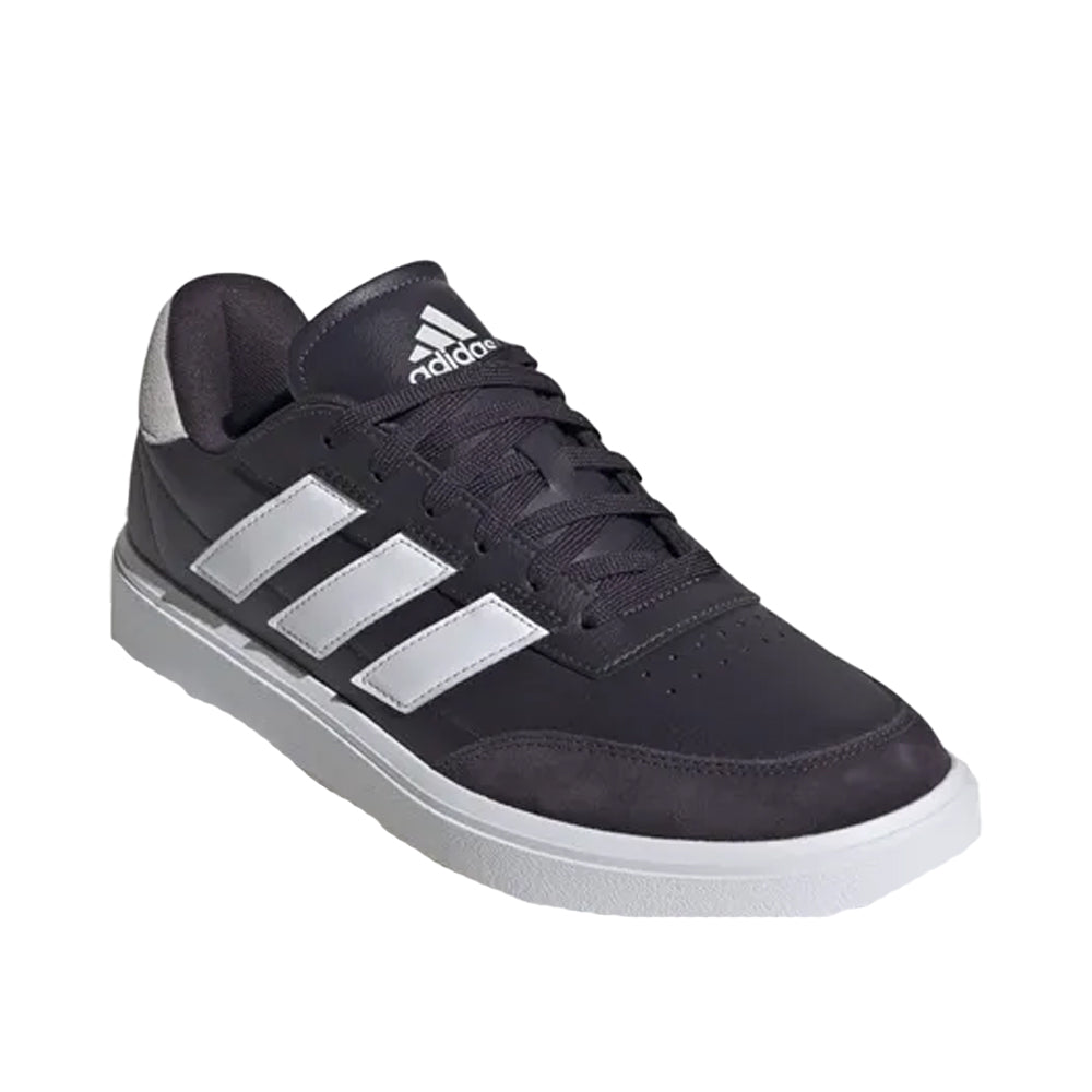 Cloud White-Aurora Black-Dash Grey - Front - Adidas Mens Courtblock Trainers