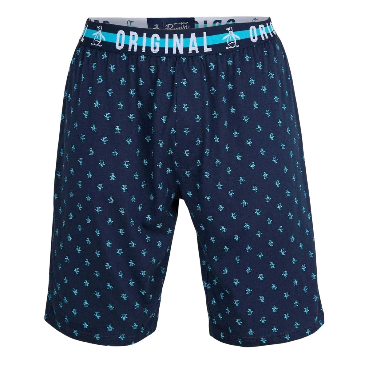Blue - Front - Original Penguin Mens All-Over Print Pyjama Shorts
