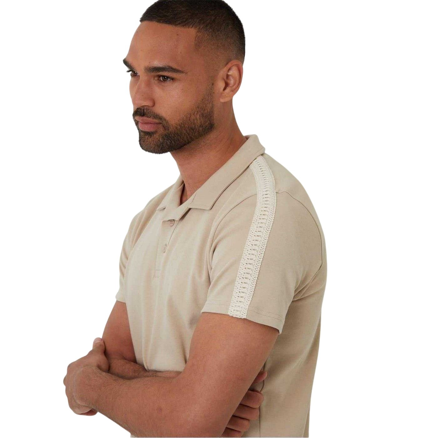 Stone - Side - Threadbare Mens Kirkby Polo Shirt