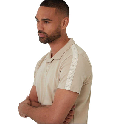 Stone - Side - Threadbare Mens Kirkby Polo Shirt