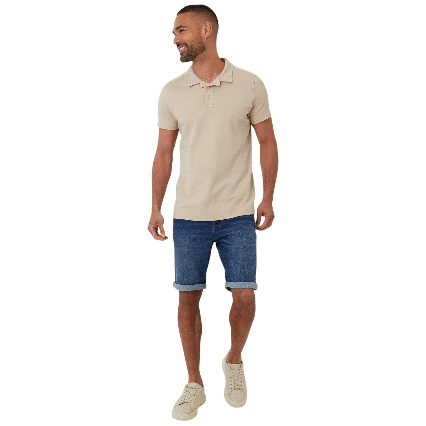 Stone - Lifestyle - Threadbare Mens Kirkby Polo Shirt