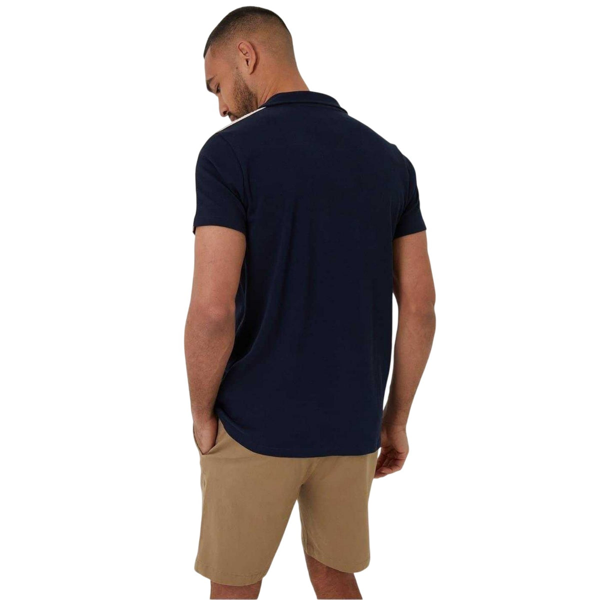 Navy - Back - Threadbare Mens Kirkby Polo Shirt