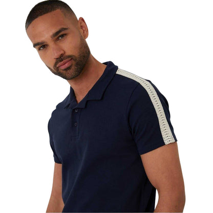 Navy - Side - Threadbare Mens Kirkby Polo Shirt