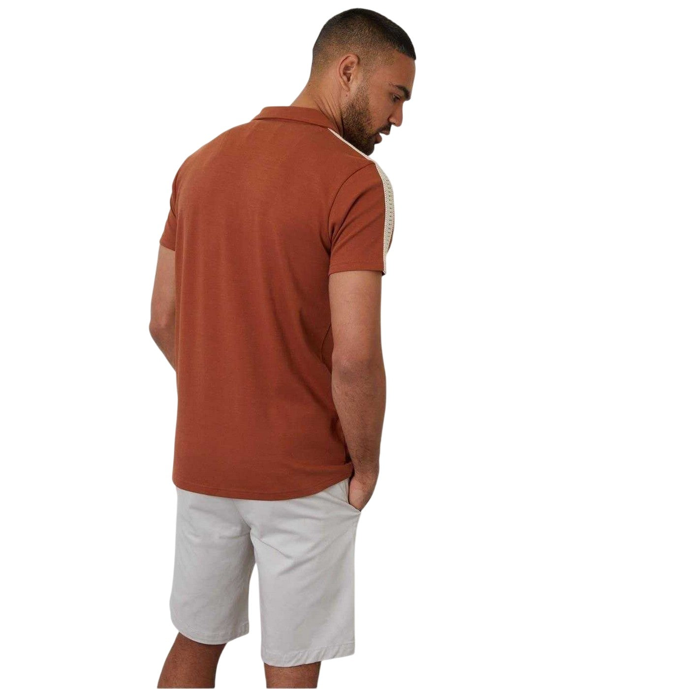 Rust - Back - Threadbare Mens Kirkby Polo Shirt