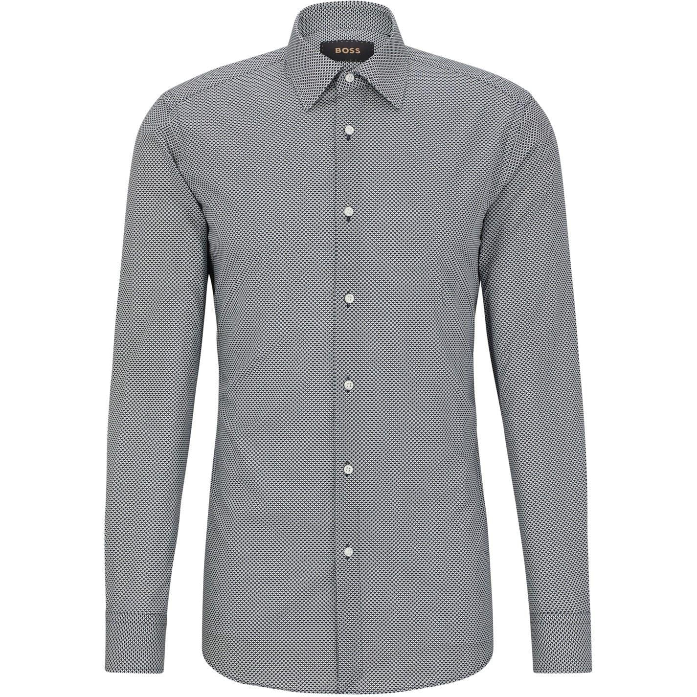 Grey - Front - Boss Mens Shirt