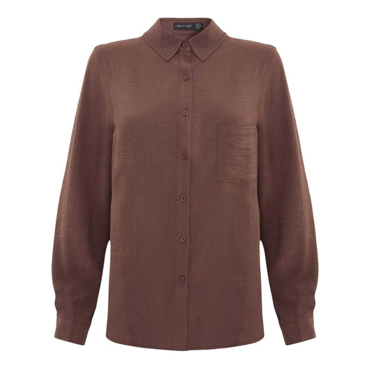 Brown - Front - I Saw It First Womens-Ladies Crepe Shirt