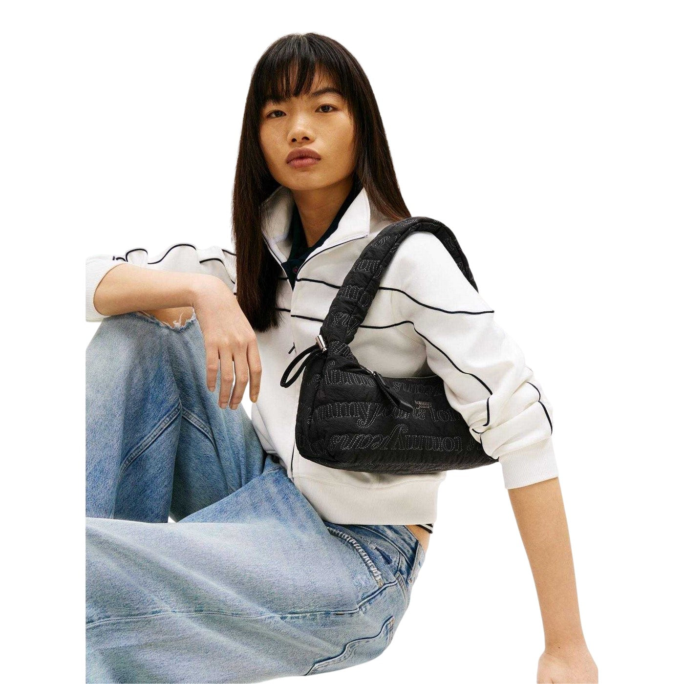 Black - Pack Shot - Tommy Jeans Womens-Ladies Icon Shoulder Bag