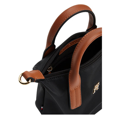 Black - Side - Tommy Hilfiger Womens-Ladies Popette Monogram 2L Crossbody Bag