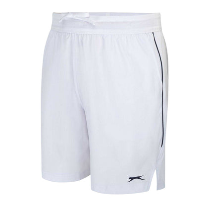 White - Side - Slazenger Mens Tech Contrast Tennis Shorts