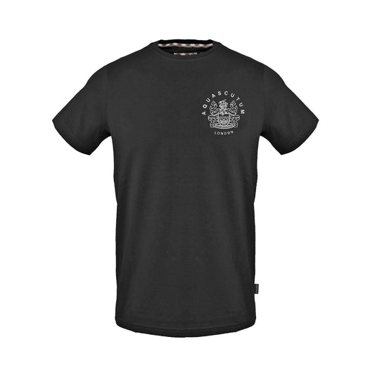 Black - Front - Aquascutum Unisex Adult London Crew Neck Regular T-Shirt