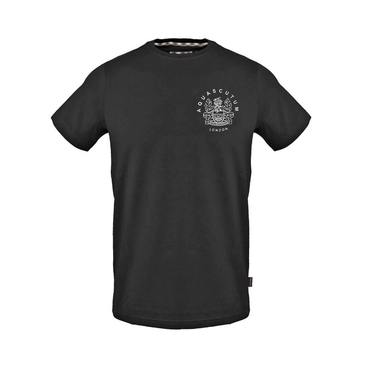 Black - Front - Aquascutum Unisex Adult London Crew Neck Regular T-Shirt