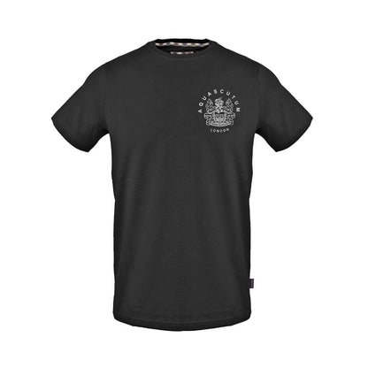 Black - Front - Aquascutum Unisex Adult London Crew Neck Regular T-Shirt