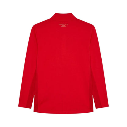 Red - Back - Ellesse Mens Zip Neck Long-Sleeved Golf Sweatshirt