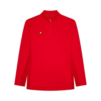 Red - Front - Ellesse Mens Zip Neck Long-Sleeved Golf Sweatshirt