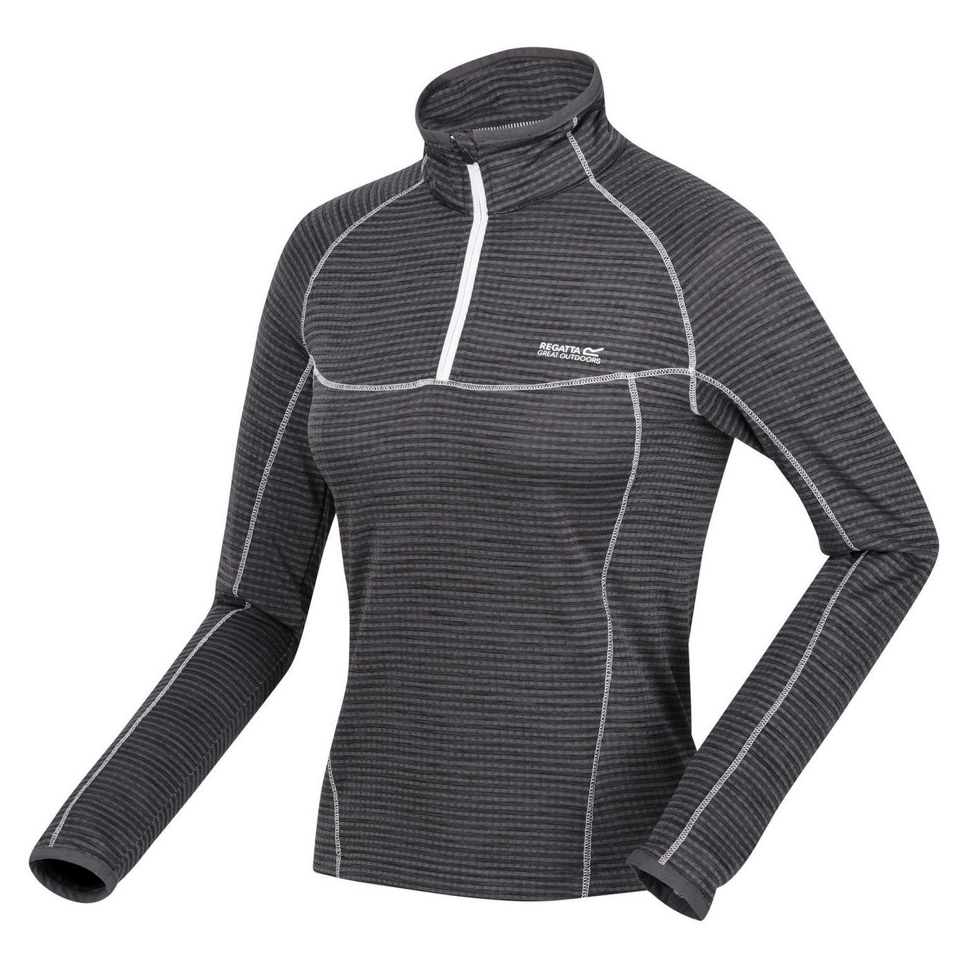 Seal Grey-White - Side - Regatta Womens-Ladies Yonder Raglan Long-Sleeved Sweatshirt