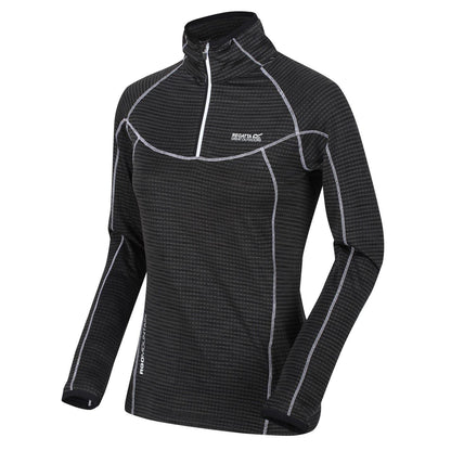 Black - Side - Regatta Womens-Ladies Yonder Raglan Long-Sleeved Sweatshirt