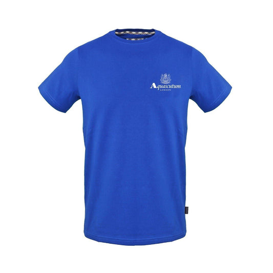 Royal Blue - Front - Aquascutum Mens Logo Crew Neck Regular T-Shirt