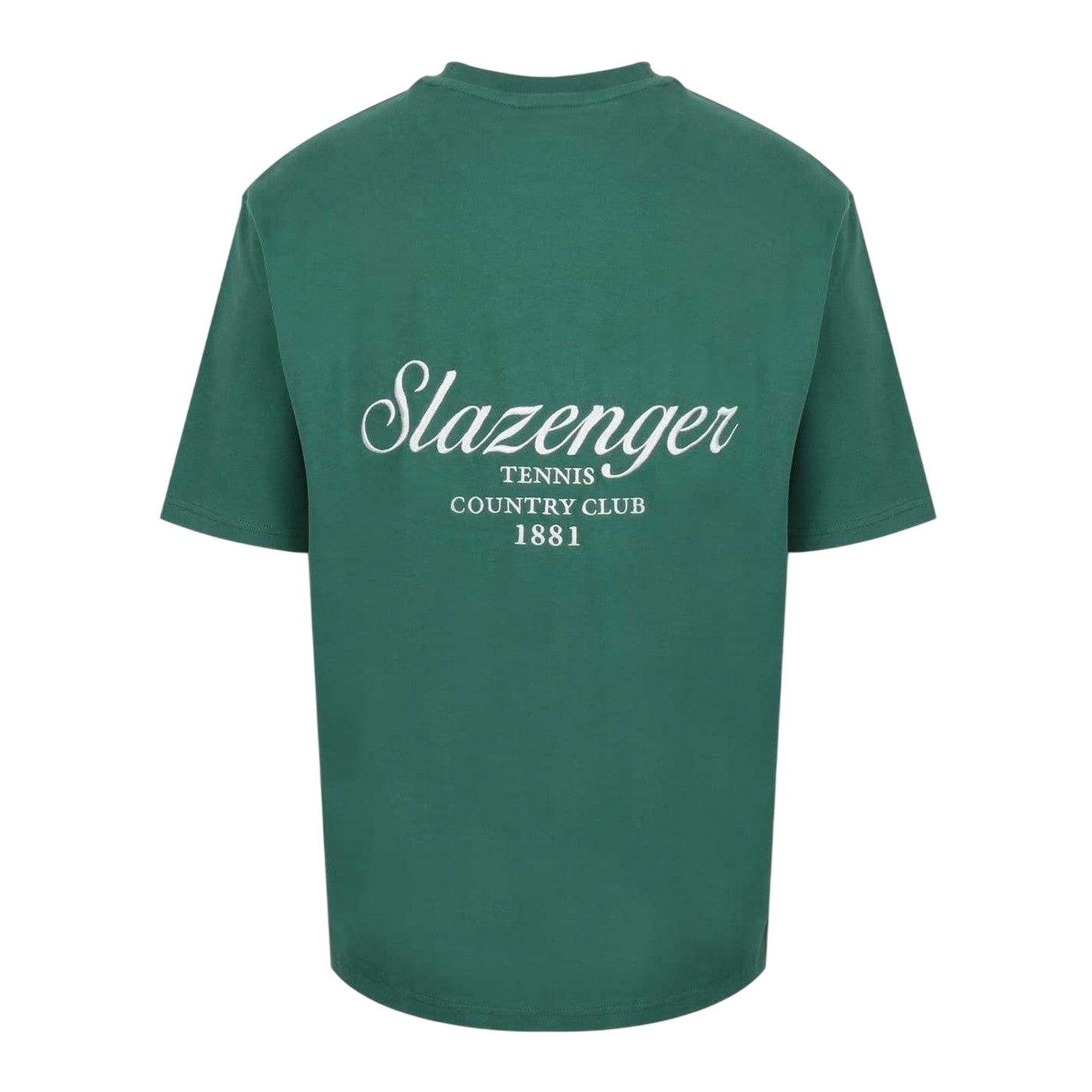 Green - Back - Slazenger Mens Embroidered Oversized Tennis T-Shirt