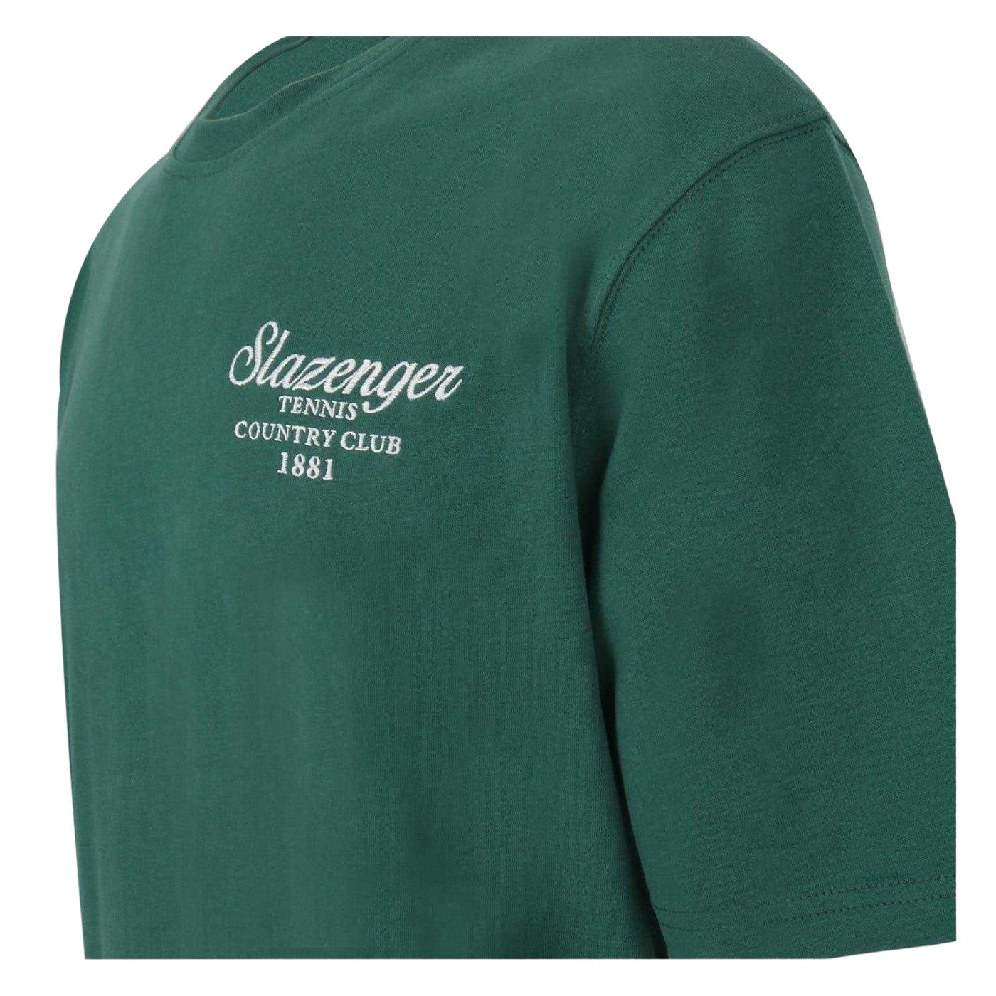 Green - Side - Slazenger Mens Embroidered Oversized Tennis T-Shirt