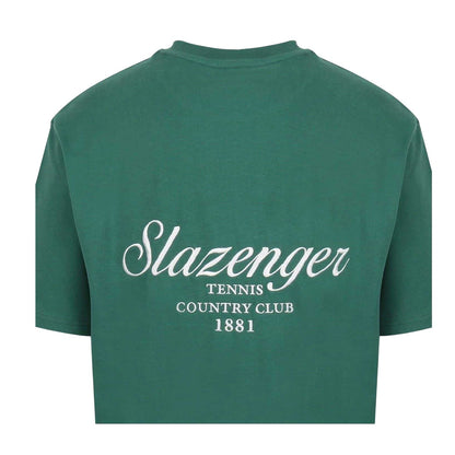 Green - Lifestyle - Slazenger Mens Embroidered Oversized Tennis T-Shirt