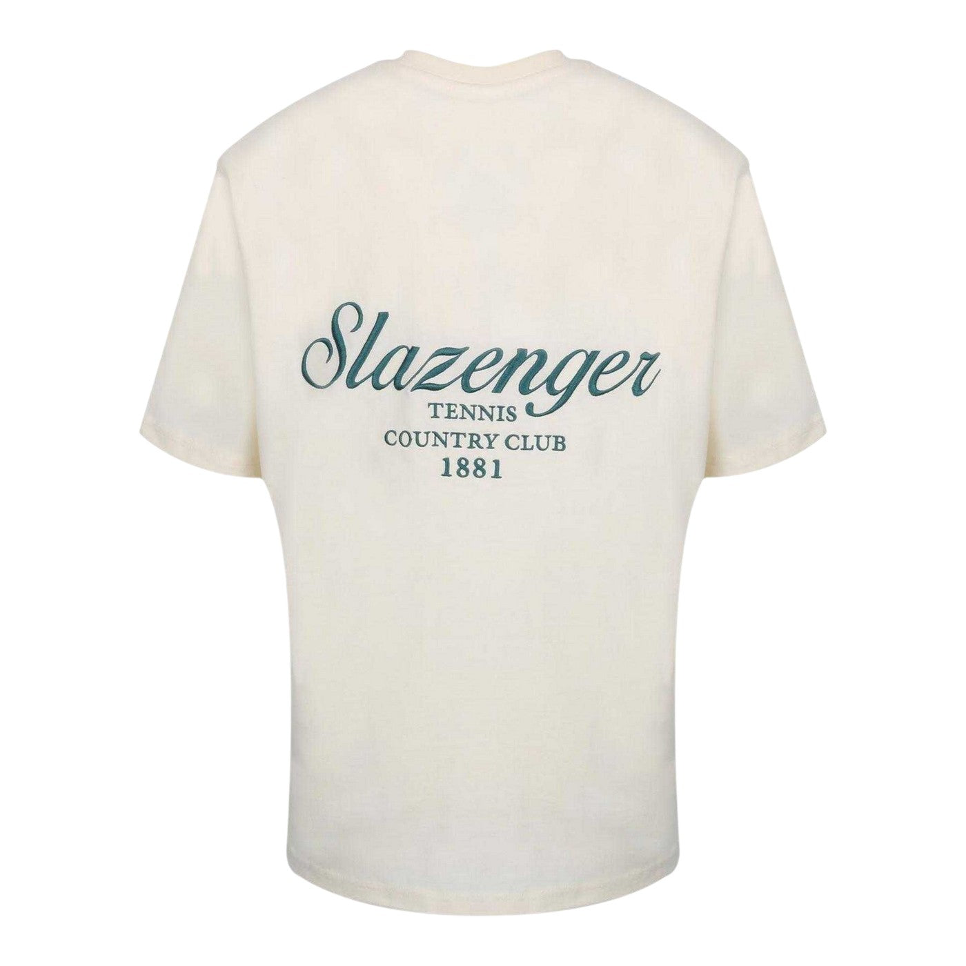 White - Back - Slazenger Mens Embroidered Oversized Tennis T-Shirt