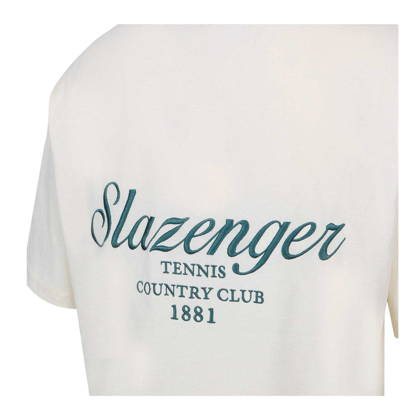 White - Side - Slazenger Mens Embroidered Oversized Tennis T-Shirt