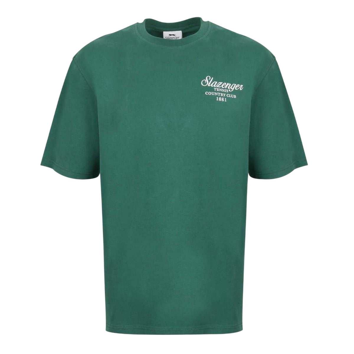 Green - Front - Slazenger Mens Embroidered Oversized Tennis T-Shirt