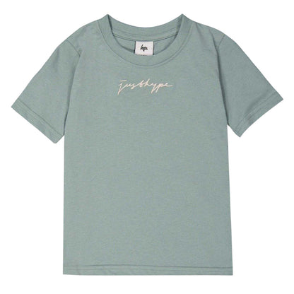 Moss - Front - Hype Childrens-Kids Script Crew Neck Regular T-Shirt
