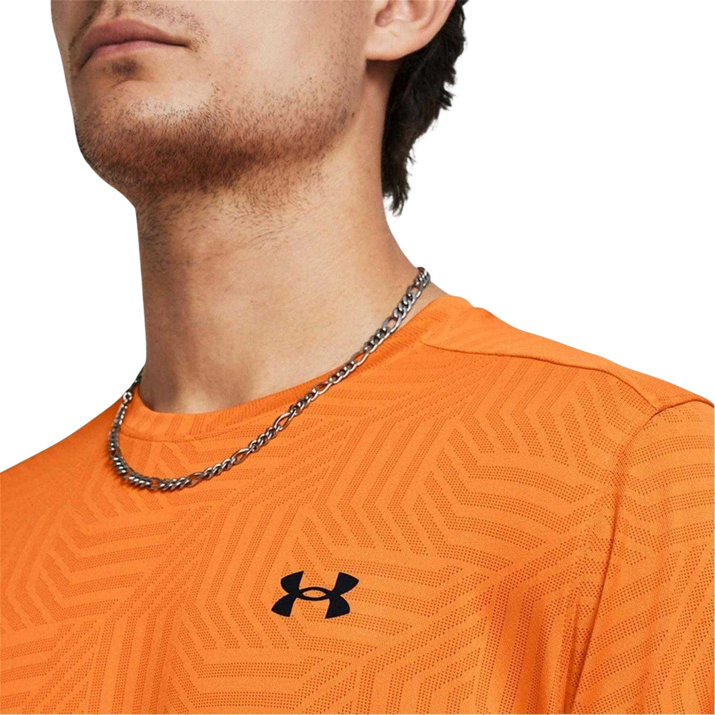 Orange - Side - Under Armour Mens Geotessa Vent T-Shirt