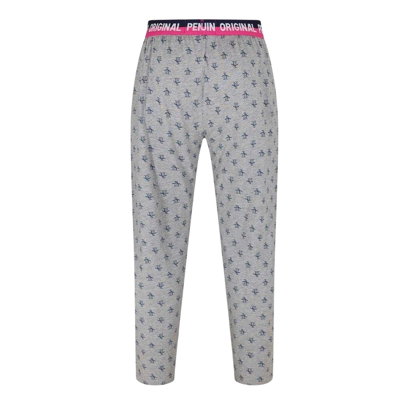 Grey - Back - Original Penguin Mens Pete All-Over Print Lounge Pants