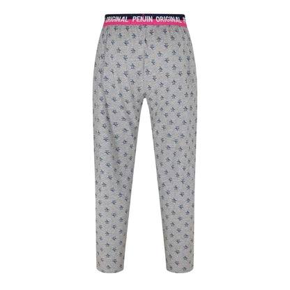 Grey - Back - Original Penguin Mens Pete All-Over Print Lounge Pants