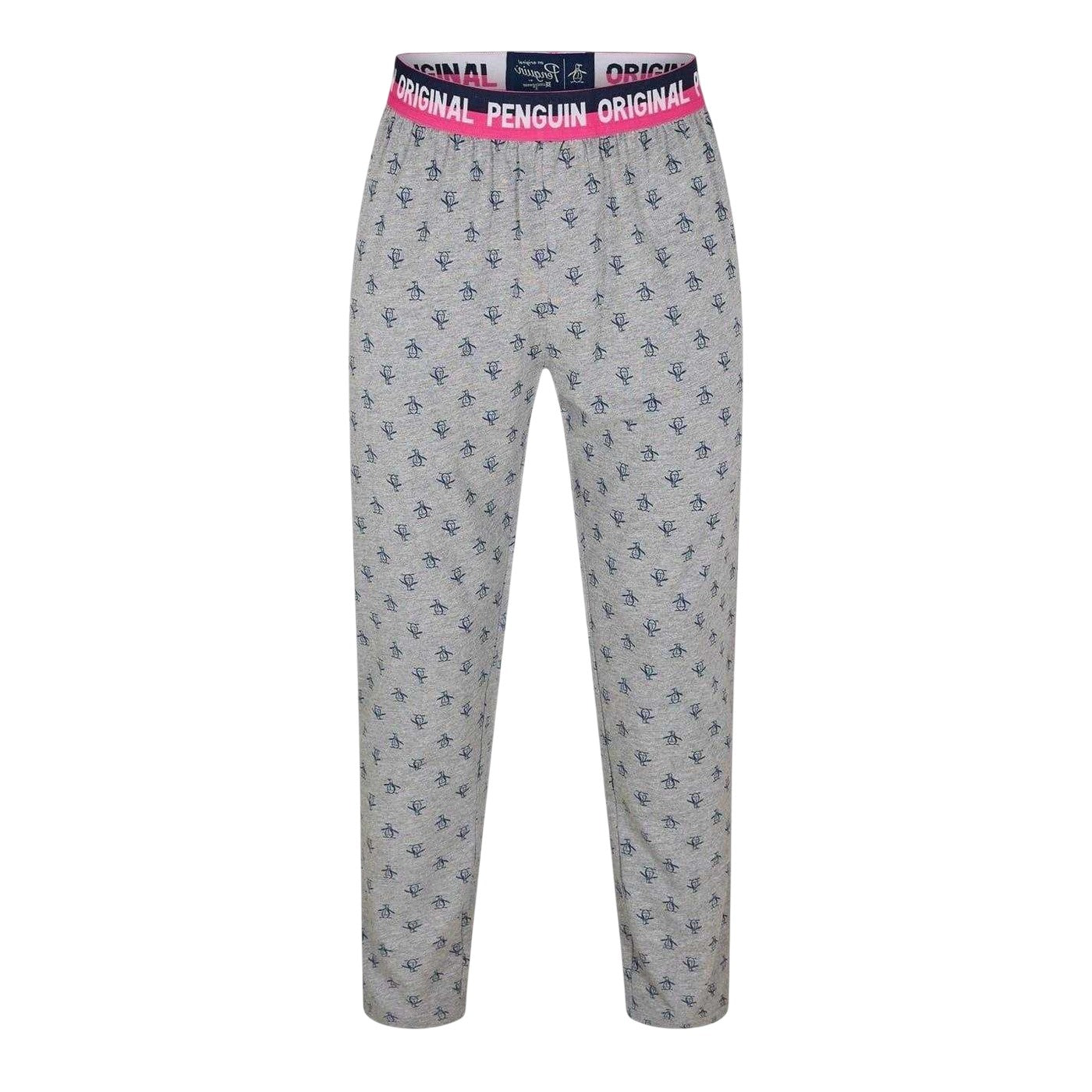 Grey - Front - Original Penguin Mens Pete All-Over Print Lounge Pants