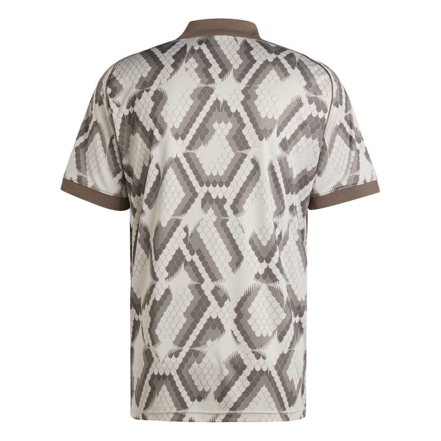 Light Brown - Back - Adidas Mens FC Barcelona Jersey Polo Shirt
