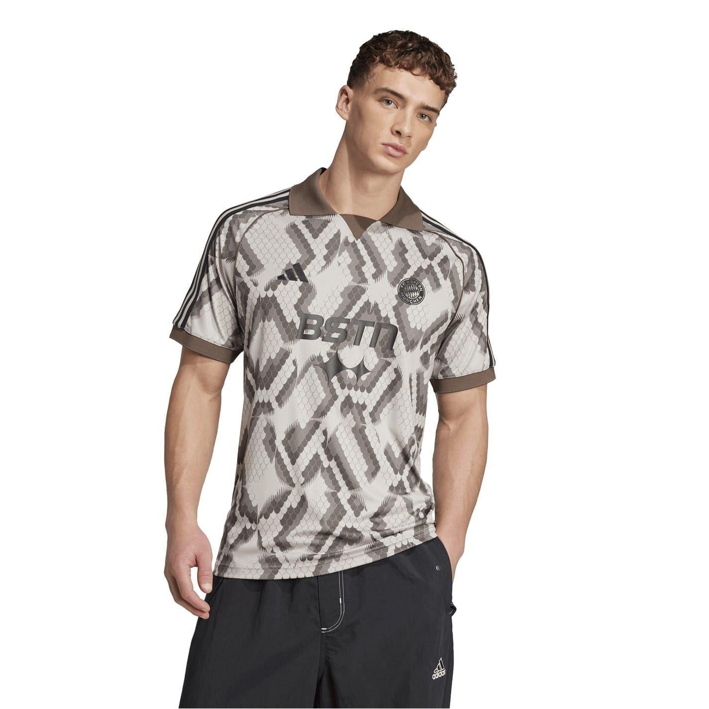 Light Brown - Side - Adidas Mens FC Barcelona Jersey Polo Shirt