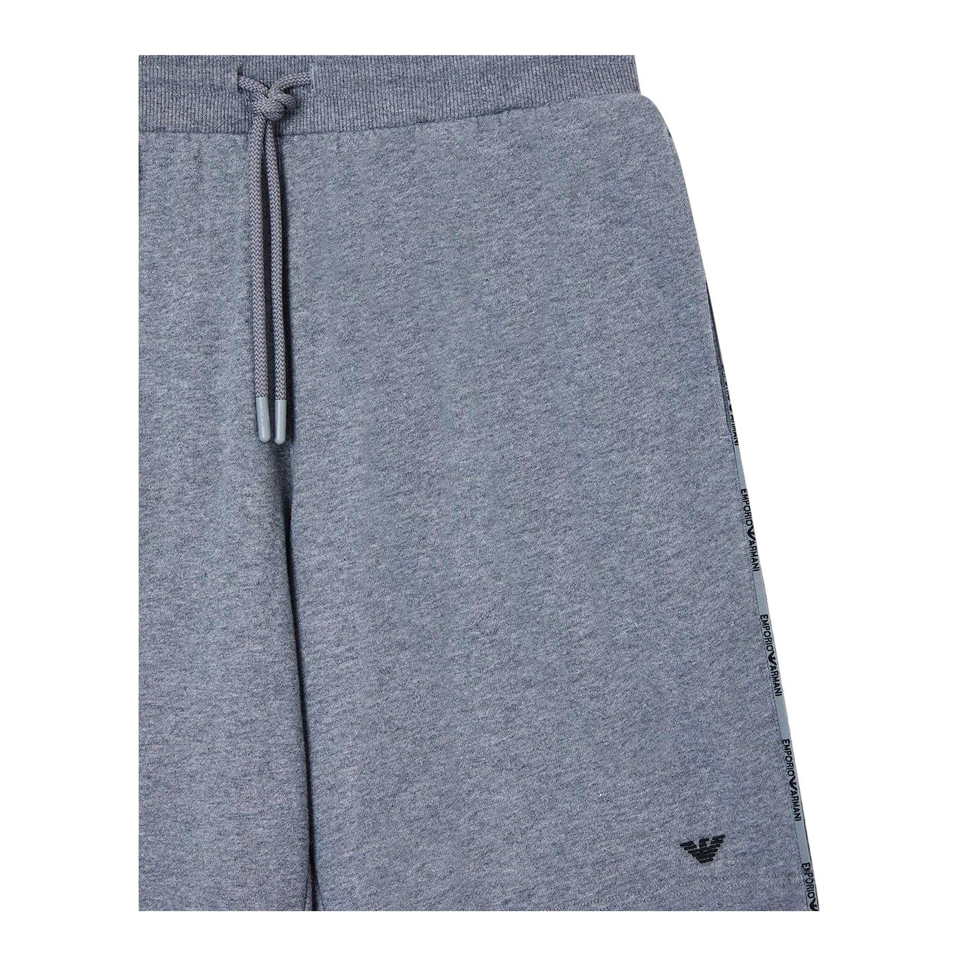 Grey Melange - Side - Emporio Armani EA7 Mens Tapered Shorts