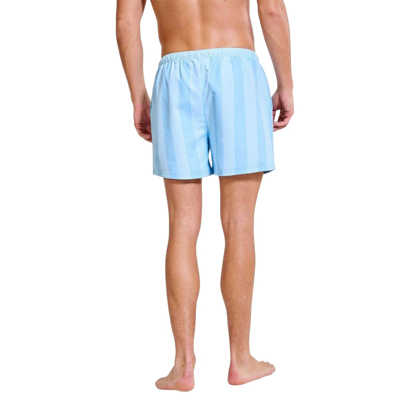 Light Blue - Back - Ellesse Mens Staziona Vertical Stripe Swim Shorts