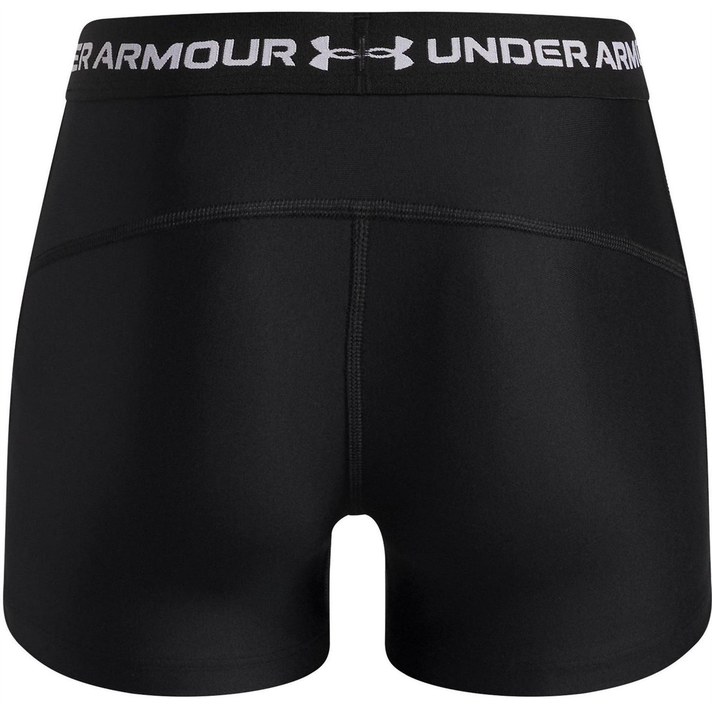 Black-White - Back - Under Armour Girls HeatGear Workout Compression Shorts