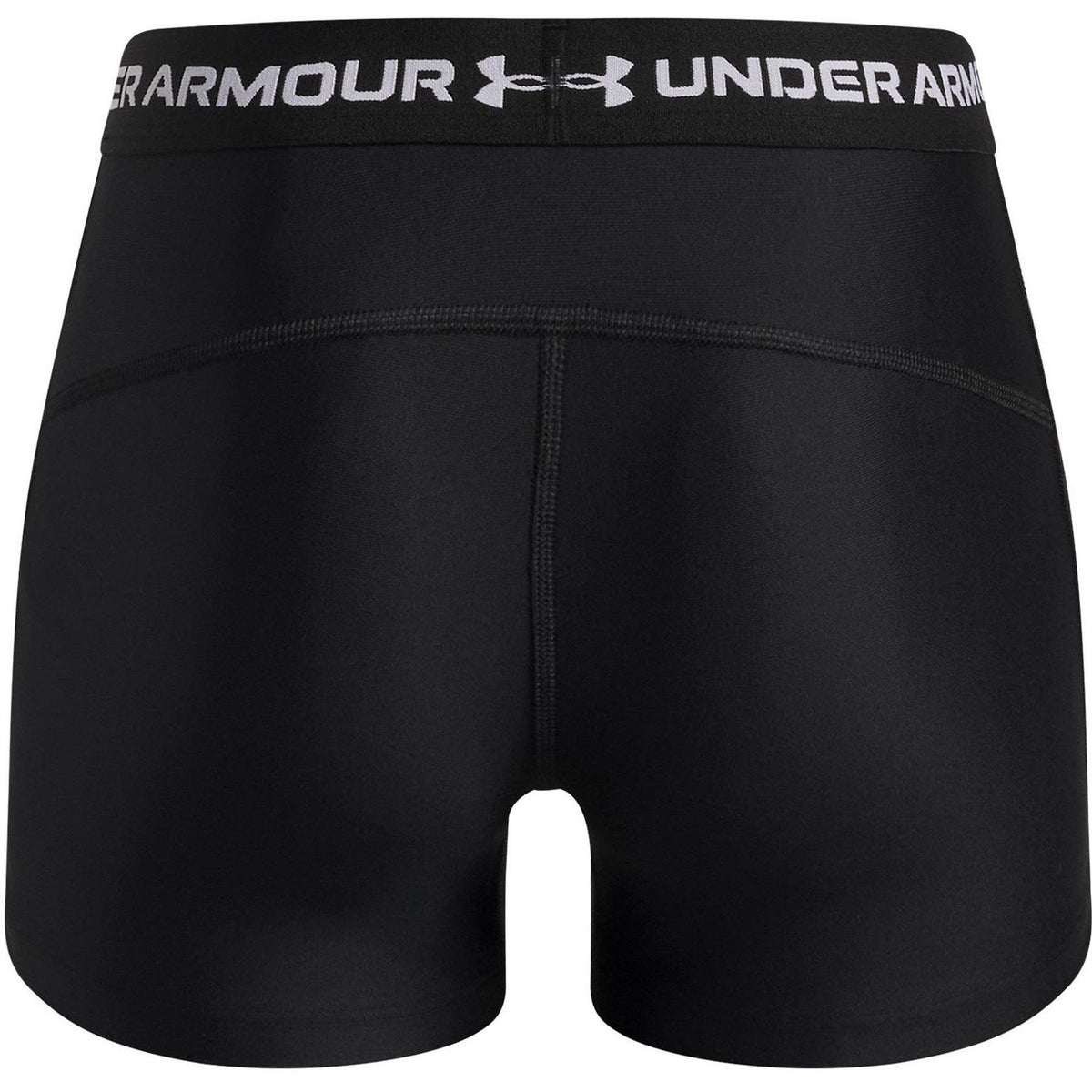 Black-White - Back - Under Armour Girls HeatGear Workout Compression Shorts