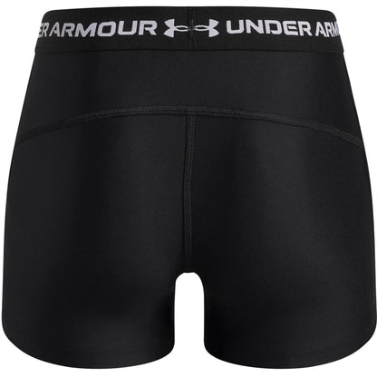 Black-White - Back - Under Armour Girls HeatGear Workout Compression Shorts