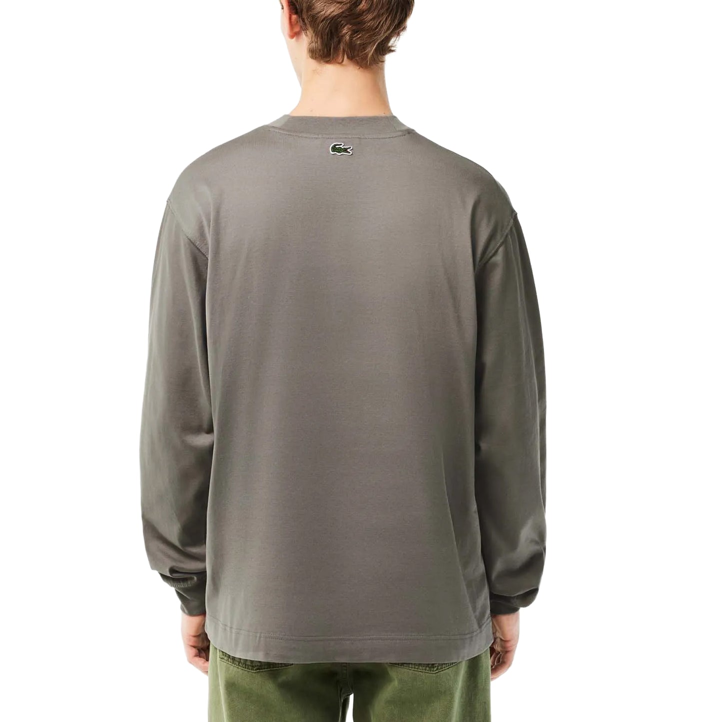 Grey - Back - Lacoste Unisex Adult Cotton Loose Fit Sweatshirt