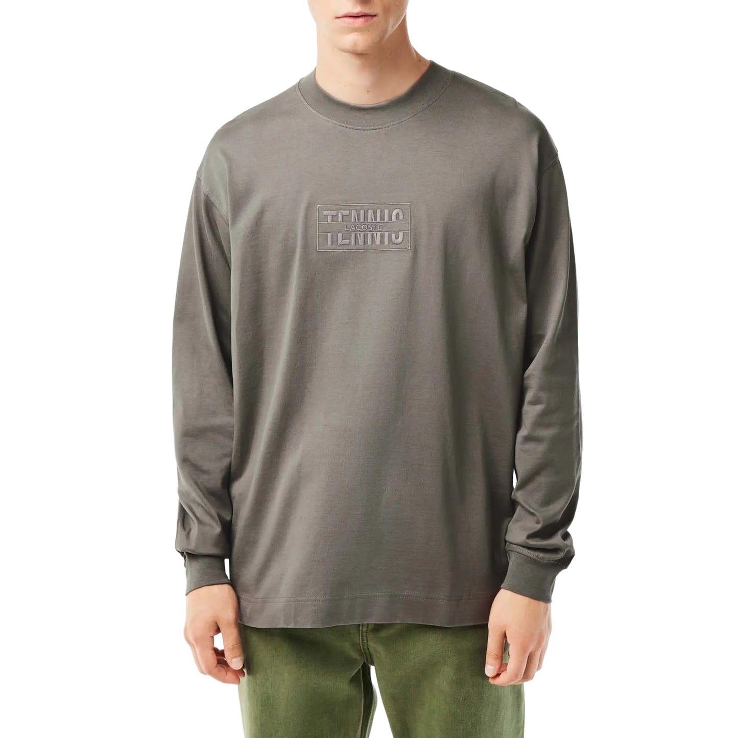Grey - Side - Lacoste Unisex Adult Cotton Loose Fit Sweatshirt